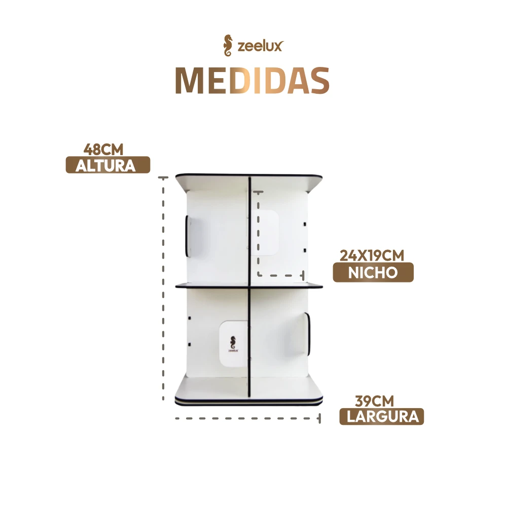 Medidas da Estante Zeelux 2 Andares