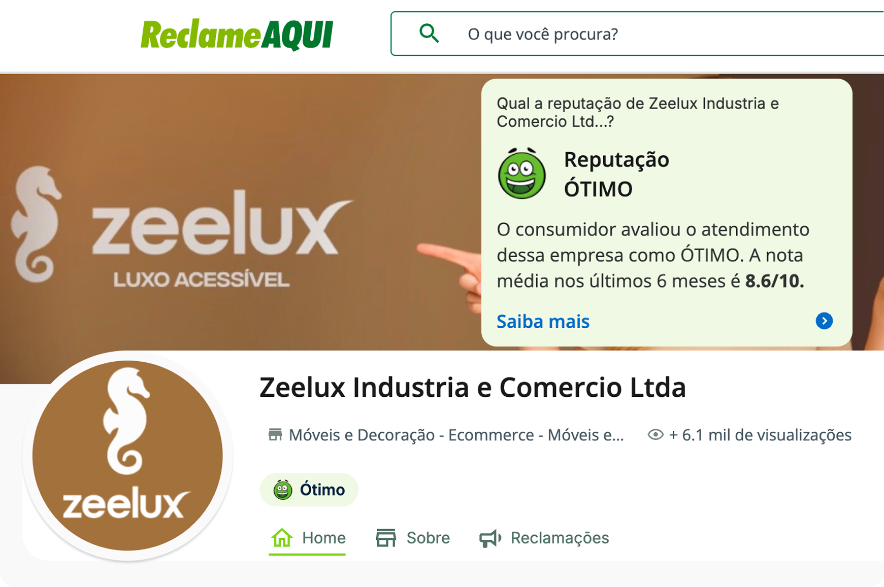Reclame Aqui Zeelux